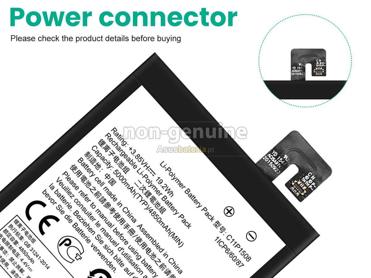 Bateria Asus C11P1508 compatível para portáteis