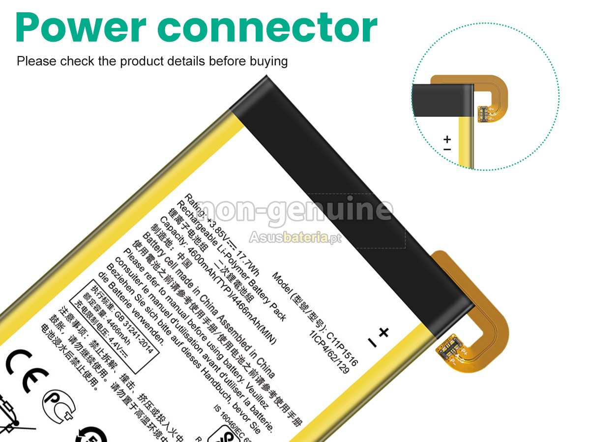 Bateria Asus C11P1516 compatível para portáteis