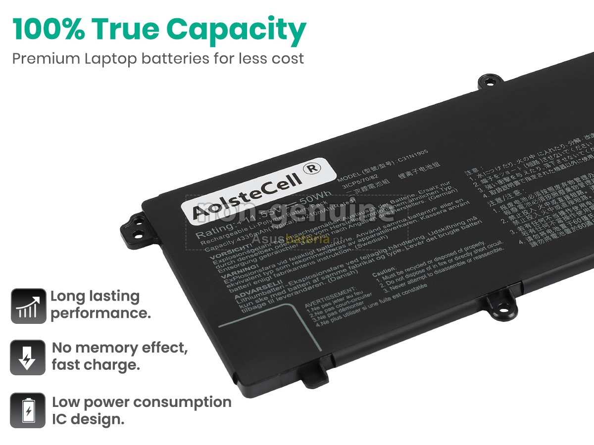 Bateria Asus VivoBook 15 X1504ZA-BQ092W compatível para portáteis